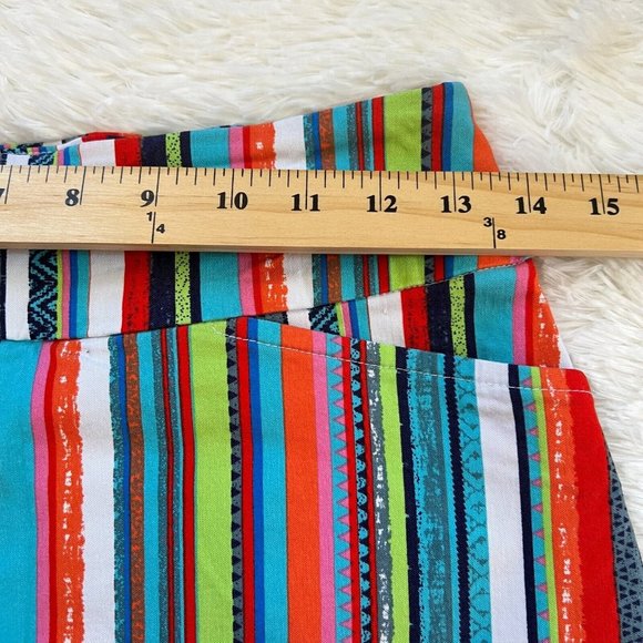 THree Dots Skort Womens Size 4 Multicolor Swing Y2K Stripe Pull On Skirt 13148 - Picture 8 of 11